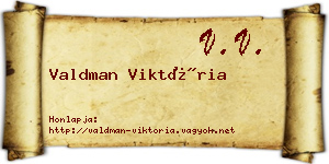 Valdman Viktória névjegykártya